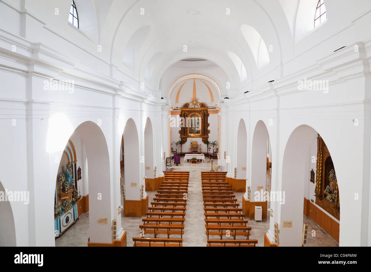 Alhaurin el Grande, Malaga Province, Spain. Interior of parish church. Iglesia Nuestra Señora de la Encarnación Stock Photo