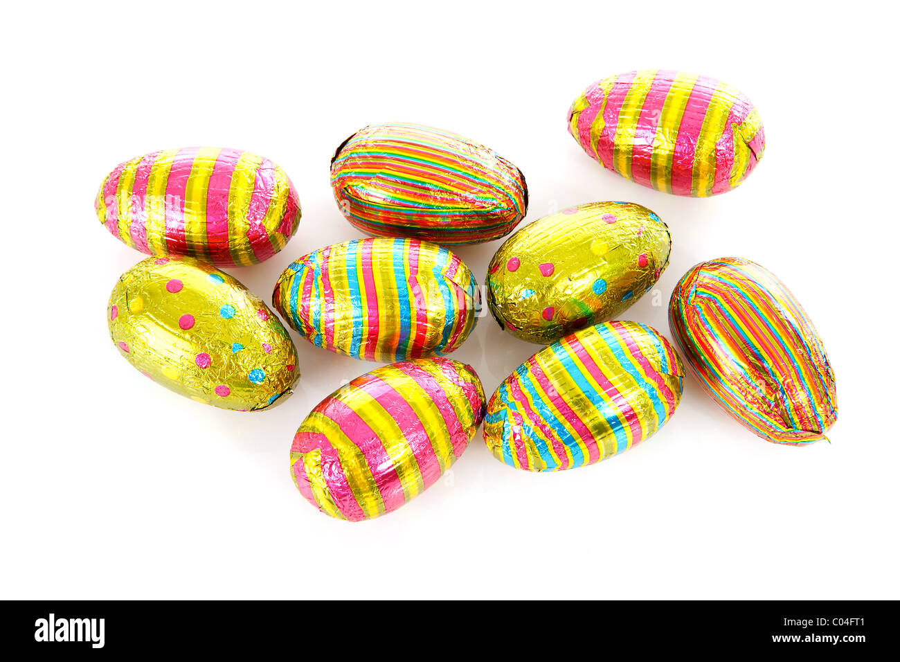 colorful chocolate easter eggs isolated on white background Stock Photo ...