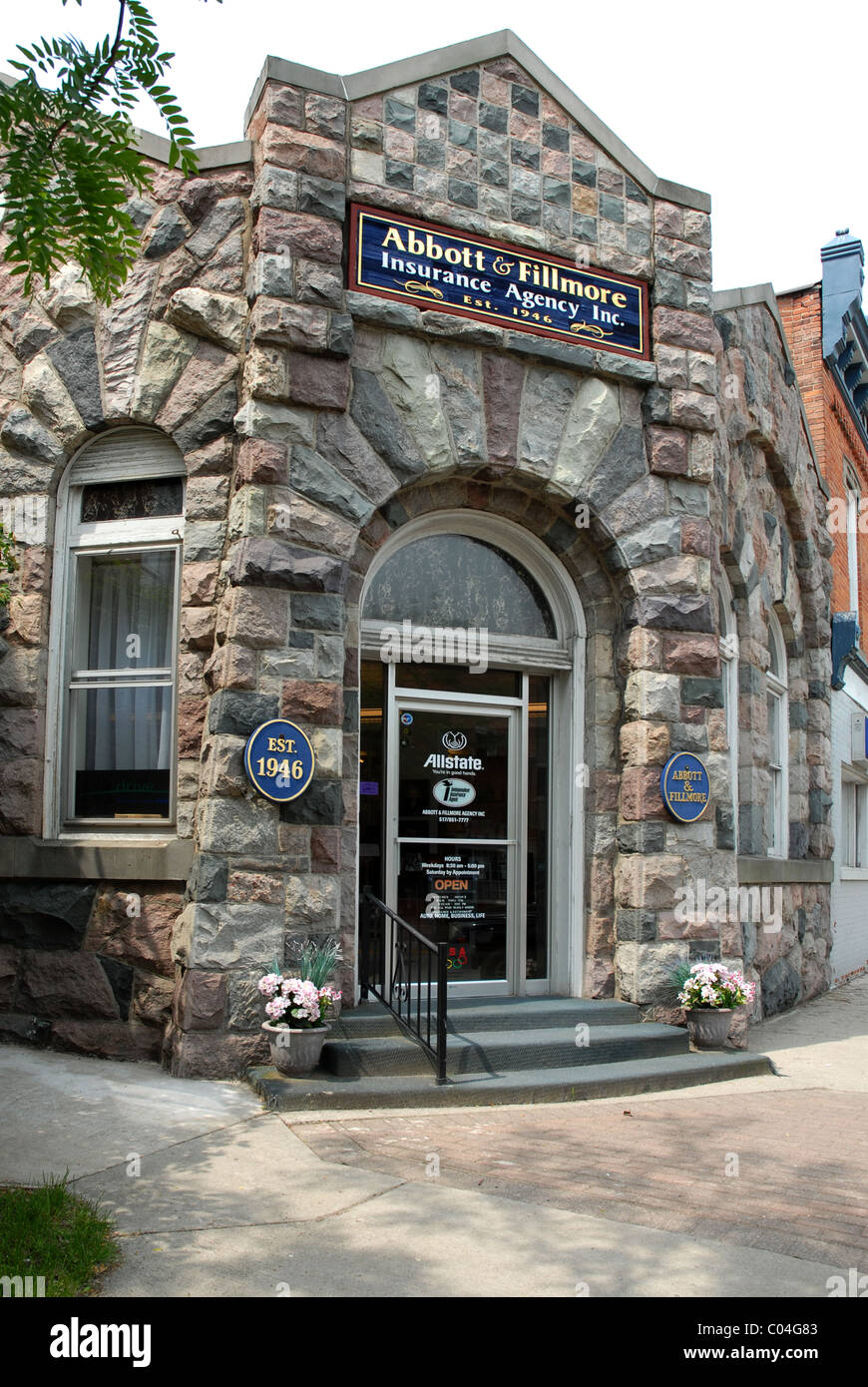 Abbott & Fillmore Insurance Agency Cut Stone Building Downtown