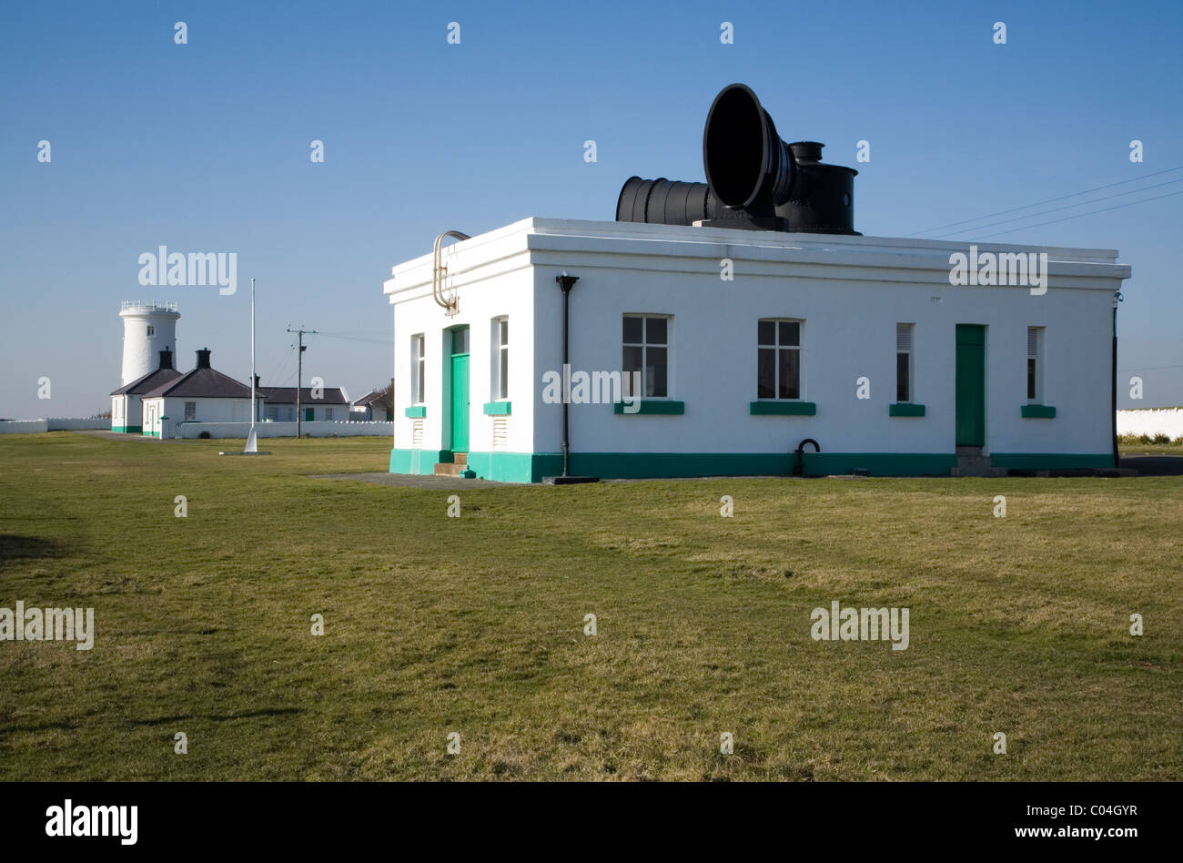 Lighthouse at Nash Point, Vale of Glamorgan Stock Photo