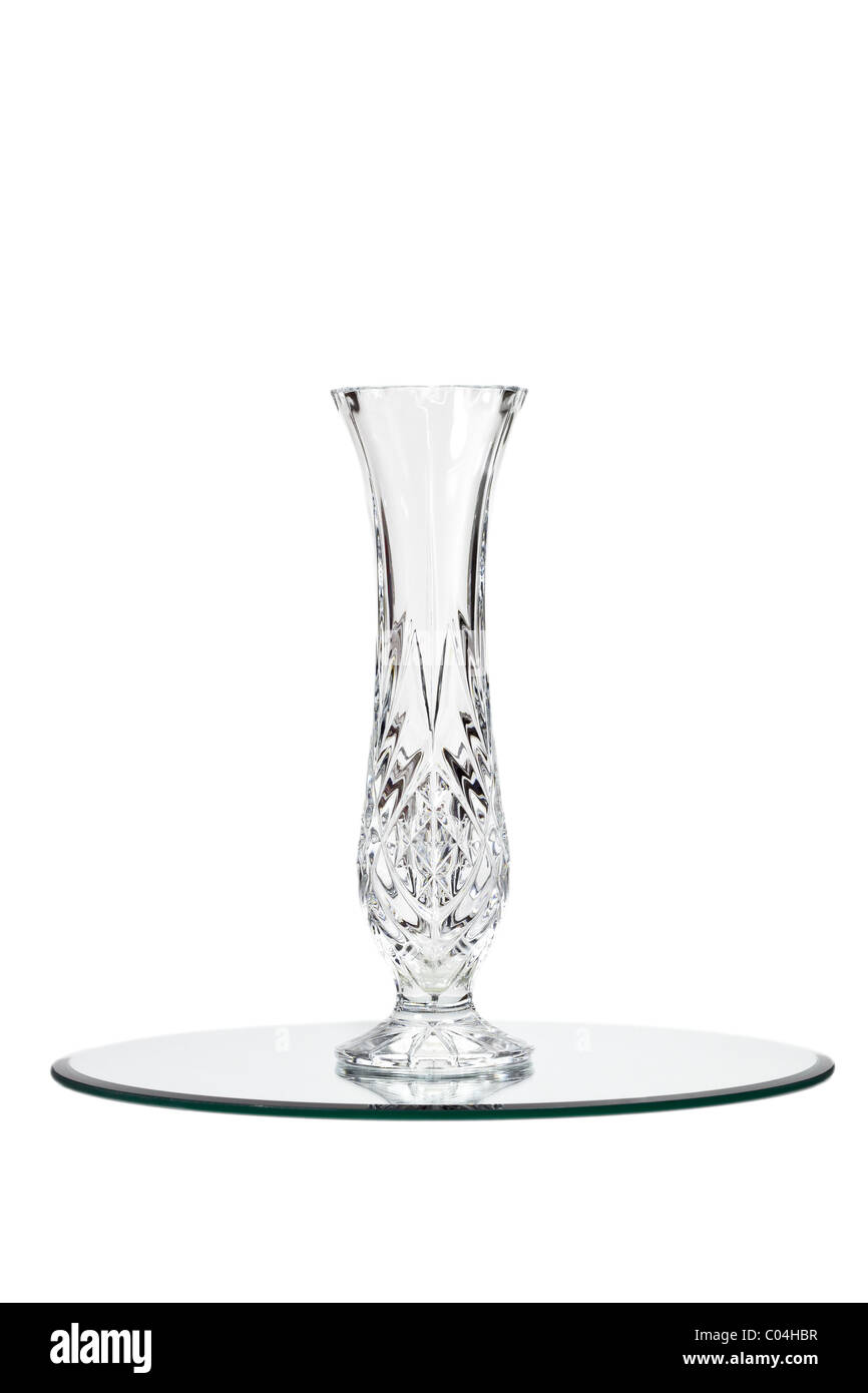Cut crystal vase isolated on white background. Charles Lupica Stock