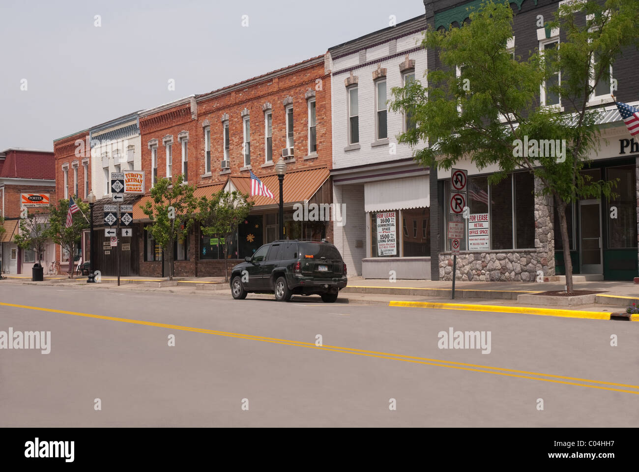 Downtown Stockbridge; Village of Stockbridge Michigan USA Stock Photo