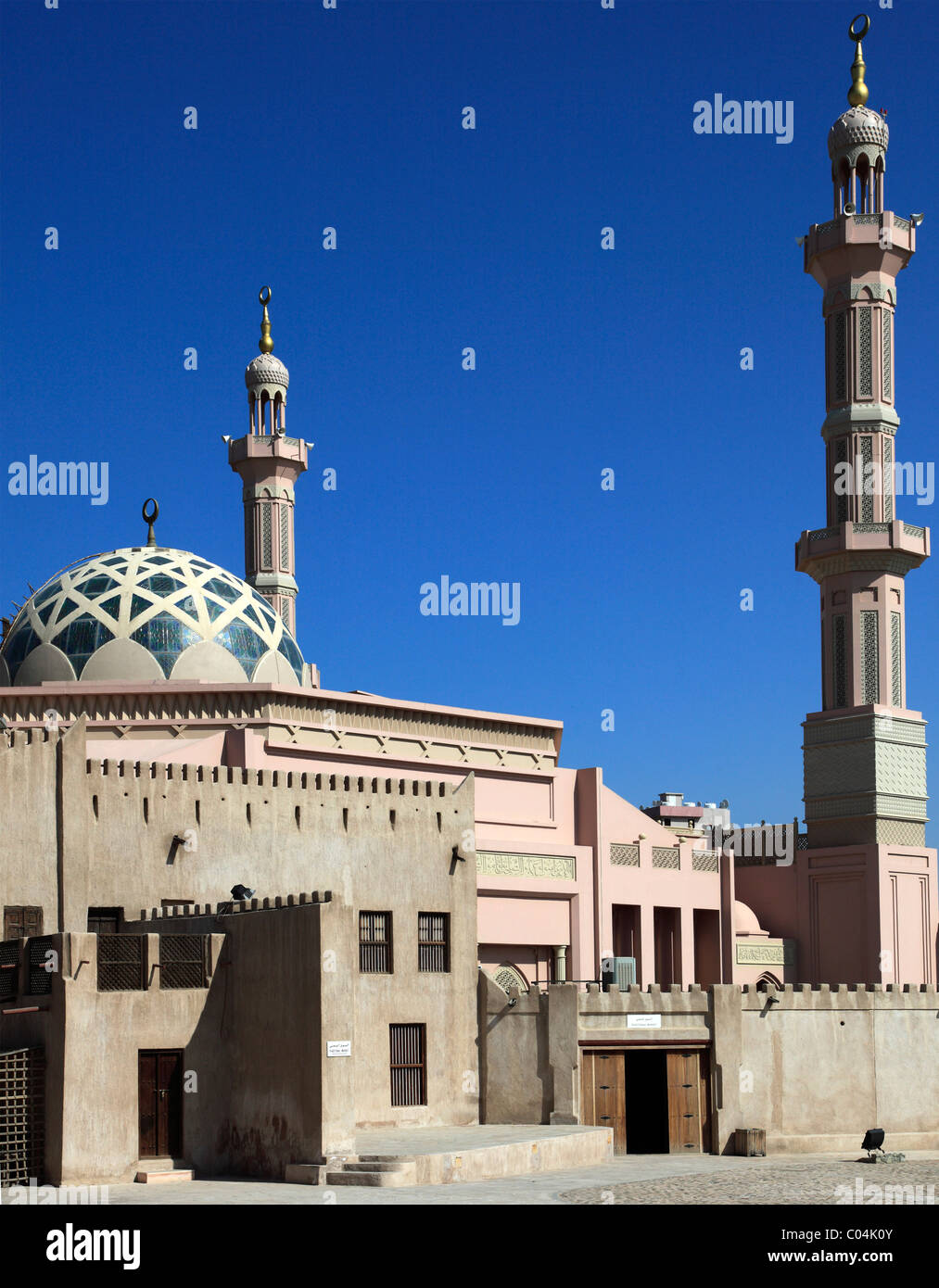 United Arab Emirates, Ajman, Fort, Museum, Mosque, Stock Photo