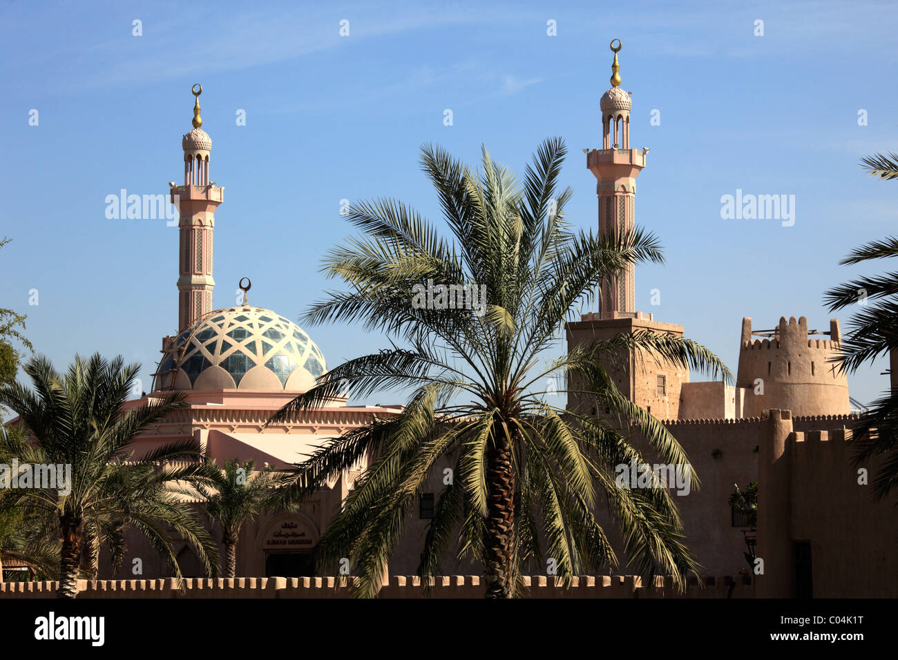 United Arab Emirates, Ajman, Fort, Mosque, Stock Photo