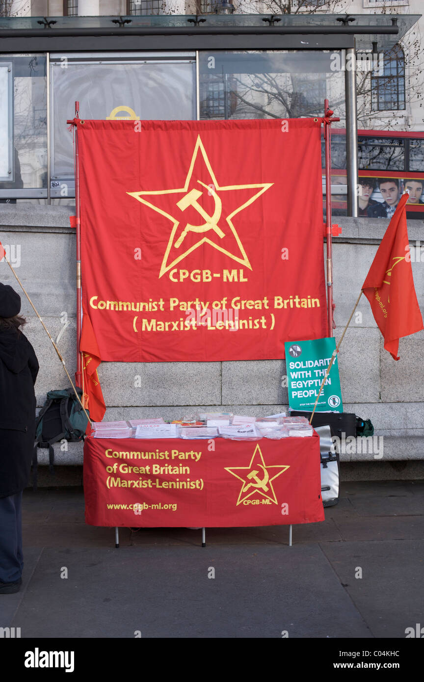 Communist Part of Great Britain Marxist-Leninist at a rally for Amnesty International supporters and Egyptian activists Stock Photo