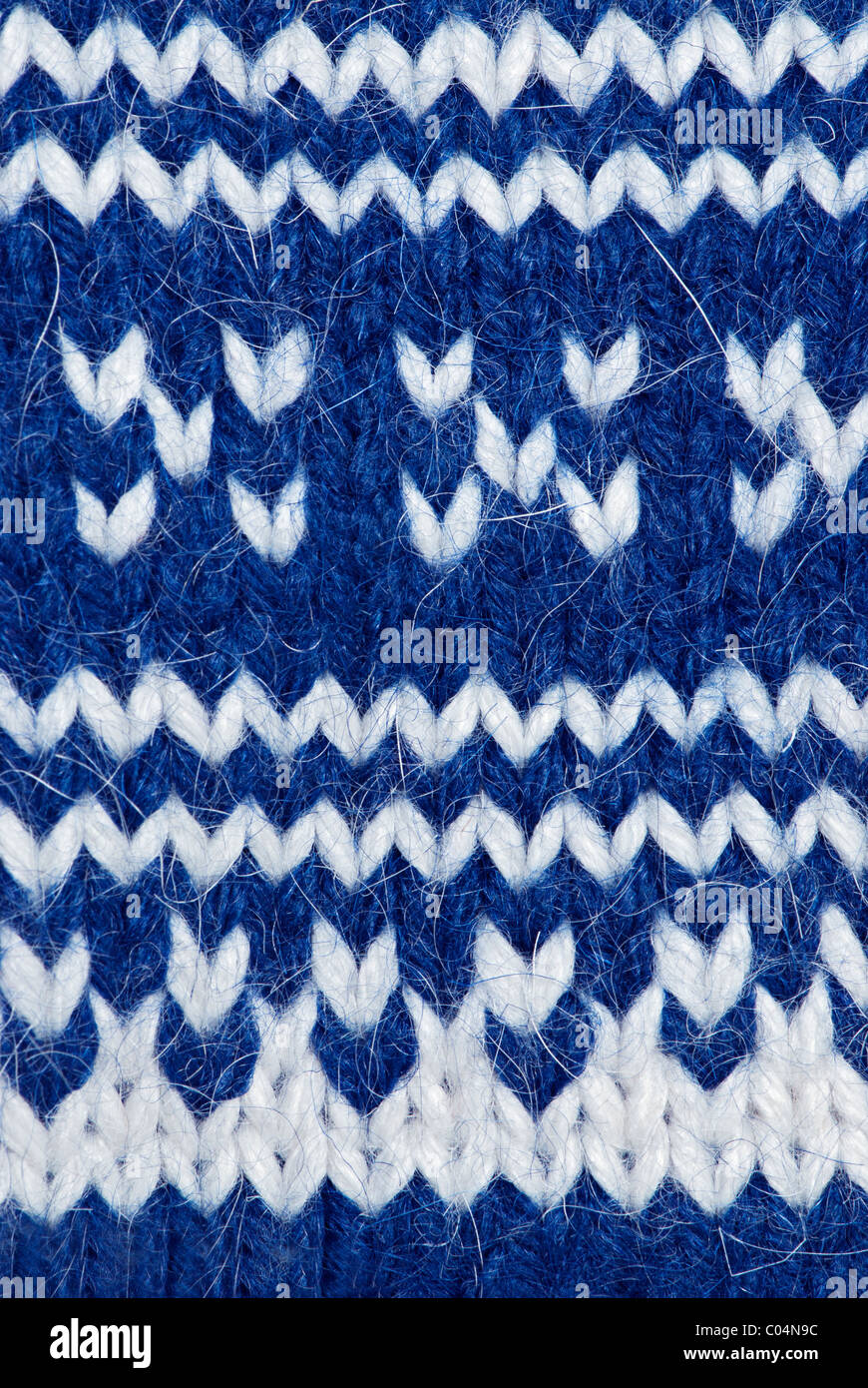 Knitting background of handmade woolen pattern Stock Photo