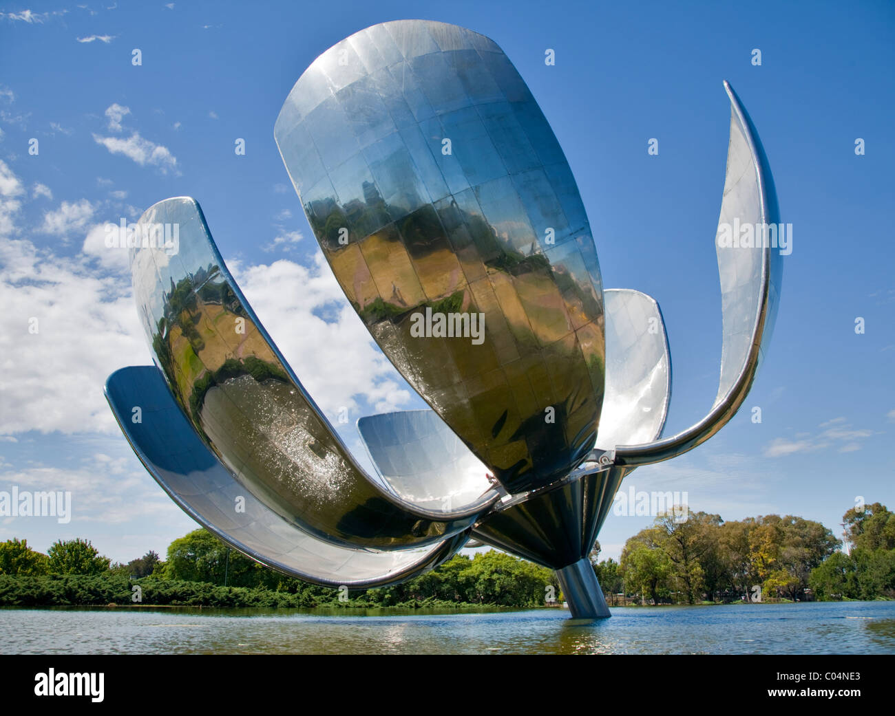 Floralis Generica steel flower sculpture, Buenos Aires, Argentina Stock