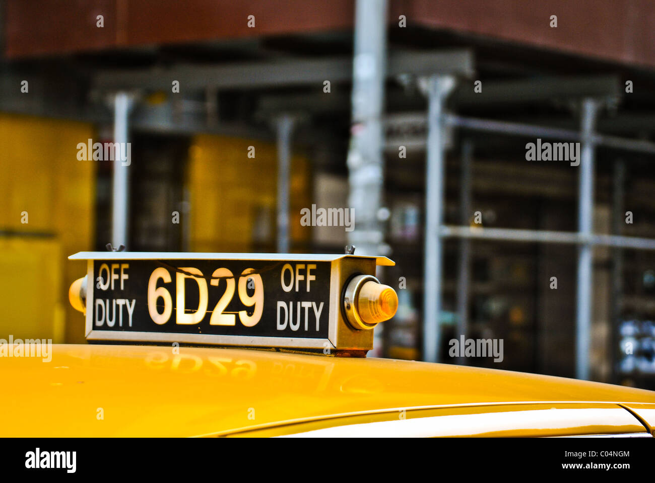 Yellow cab in New York. Stock Photo