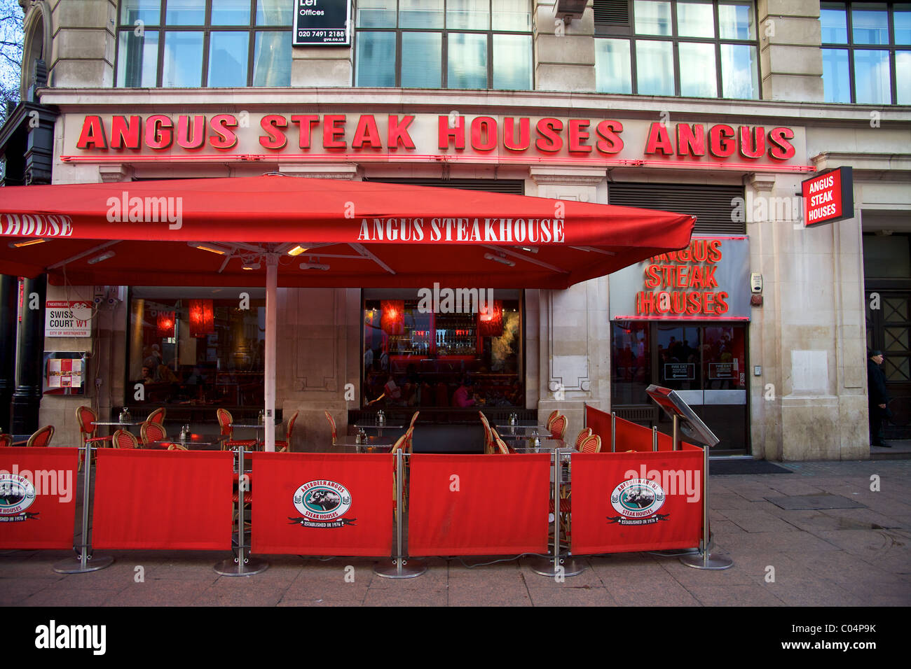 Entrance to the Angus steak house in Leicester Square Stock Photo Alamy