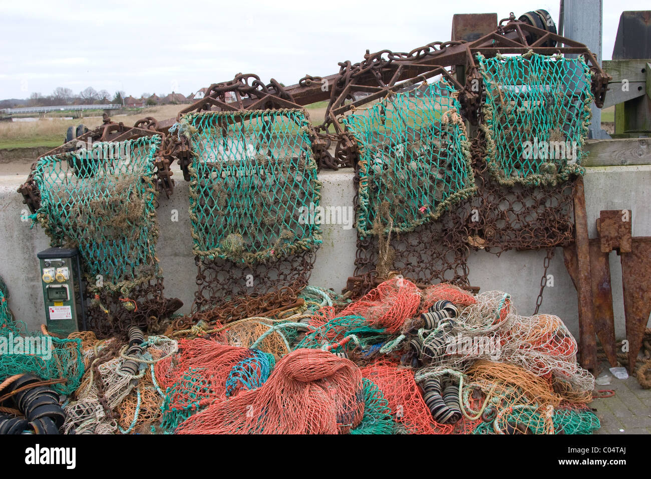 sea fishing trawling nets Stock Photo