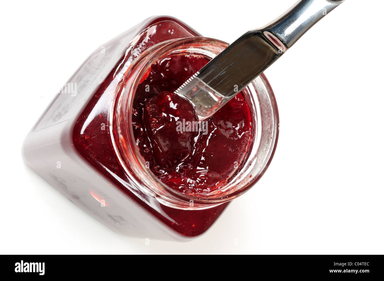 Strawberry Jam and Knife Stock Photo Alamy