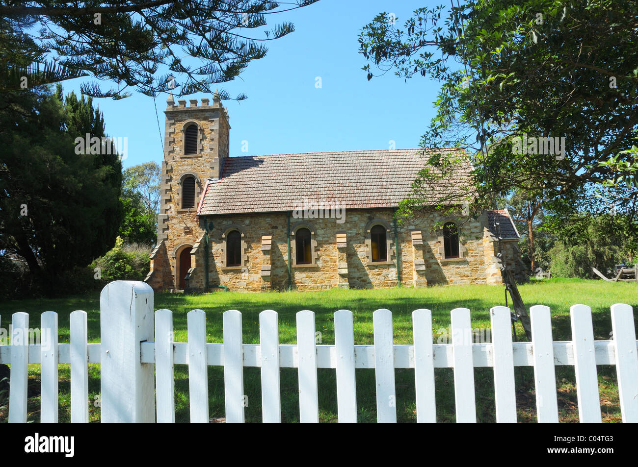 The church at Jamberoo village in New South Wales, Australia Stock Photo