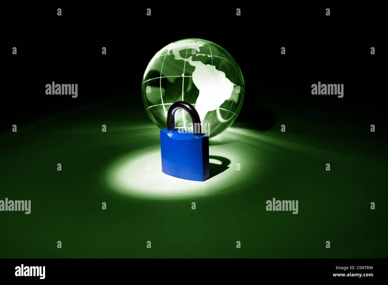 Globe and lock for background Stock Photo Alamy