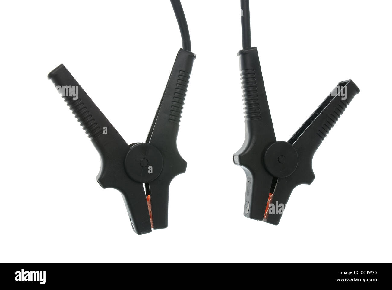 Jumper cables isolated on white background Stock Photo Alamy