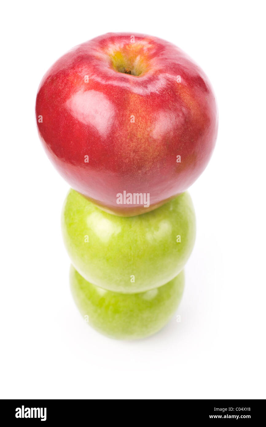 Green Apple red apple with white background, close up shot Stock Photo ...