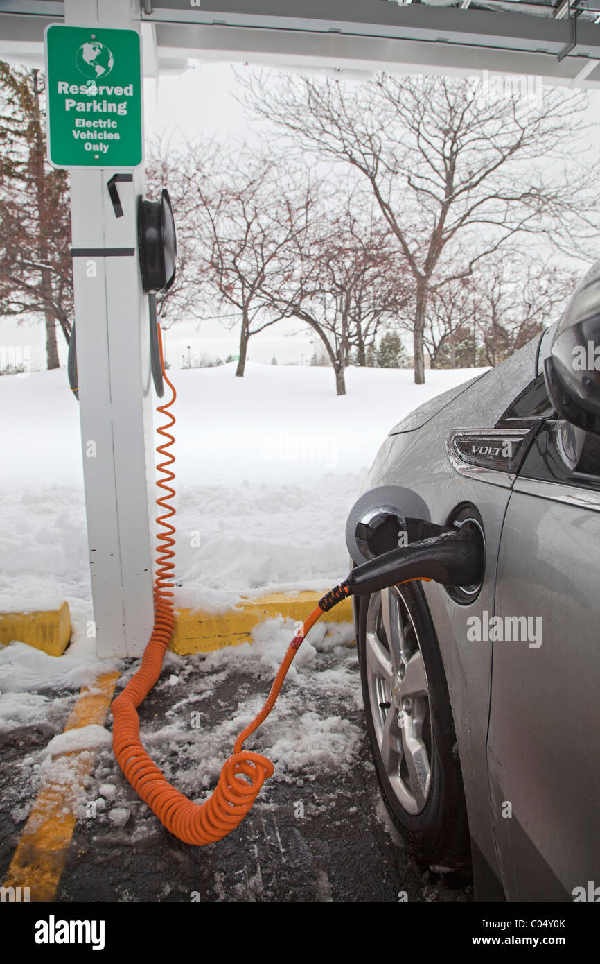 Chevrolet Volt Electric Cars Charging Outside the Factory Where They