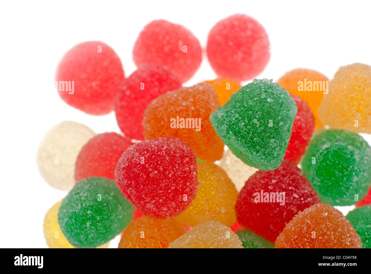 Jelly sugar candies isolated on white background Stock Photo - Alamy