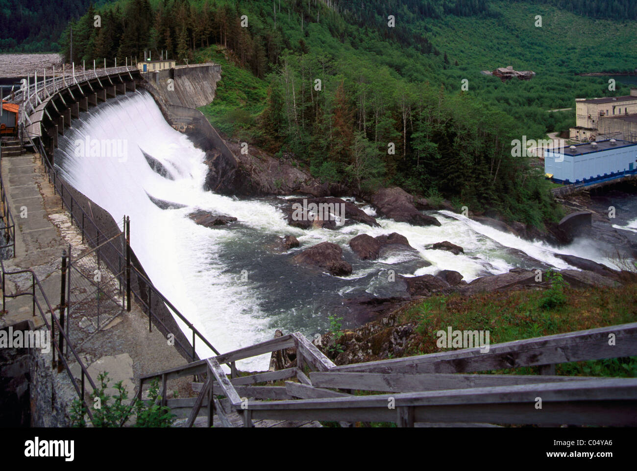 Ocean Falls, BC, British Columbia, Canada Hydro Power Dam at Old Pulp