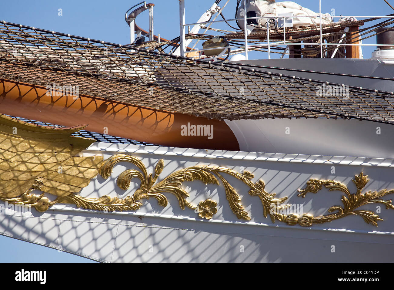 Tall sail ship rigging Stock Photo Alamy