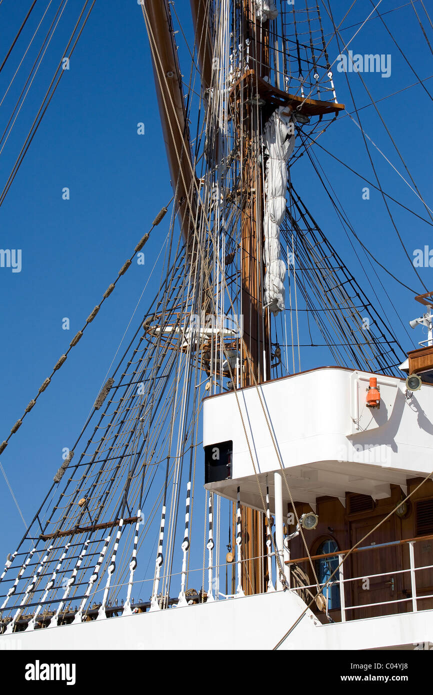 Tall sail ship rigging Stock Photo Alamy