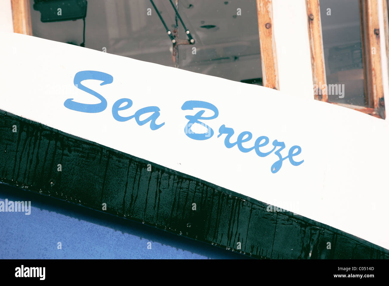 Sea Breeze,name of boat in st andrews Stock Photo Alamy