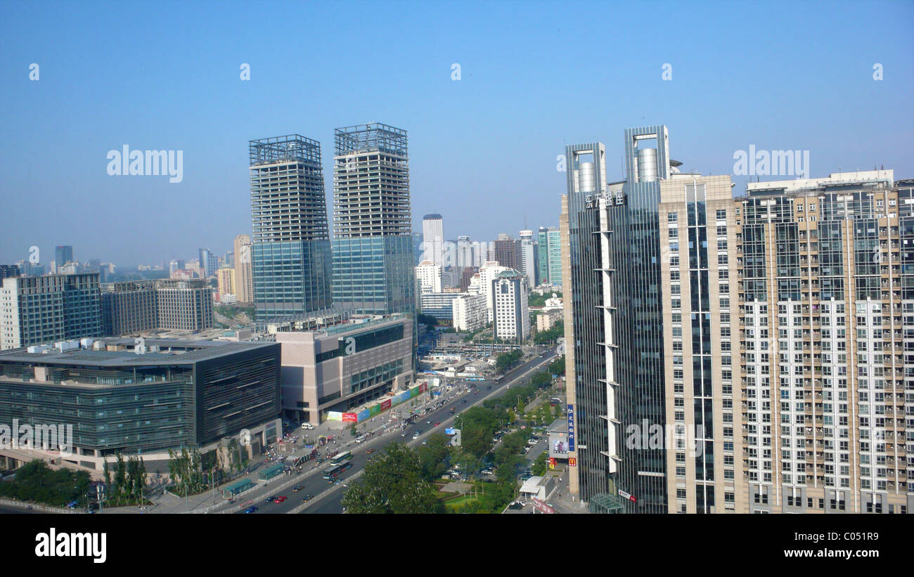 Birds eye view cityscape Beijing China Stock Photo