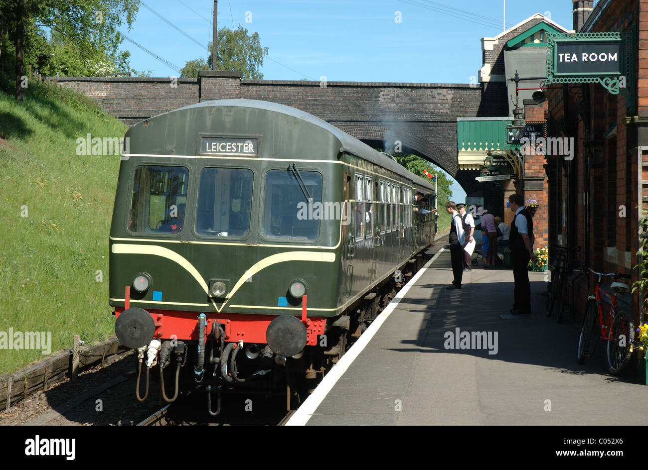 DMU, Diesel Multiple Unit train at Rothley station on the Great Central Railway, Leicestershire, England, UK Stock Photo