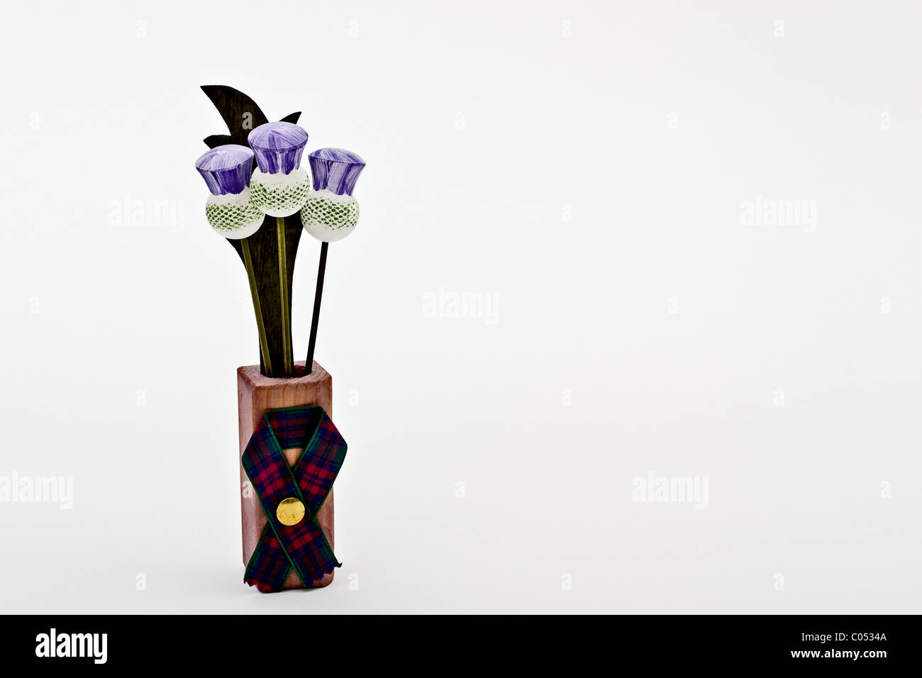 Artificial thistle flower pot Stock Photo Alamy
