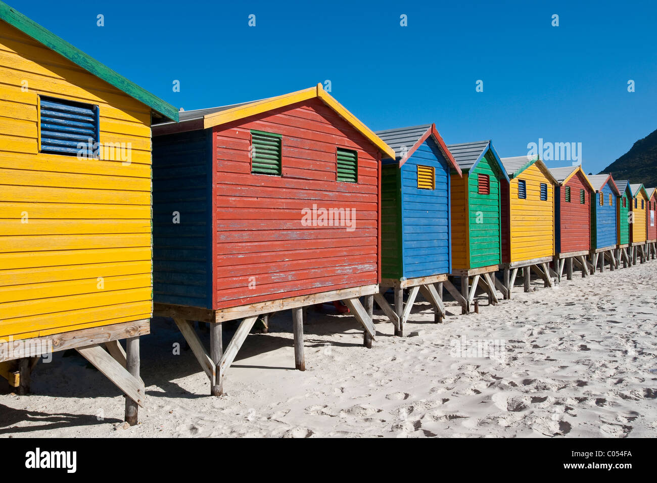 Beach Huts Victorian Style Changing Room In Muizenberg Cape Stock