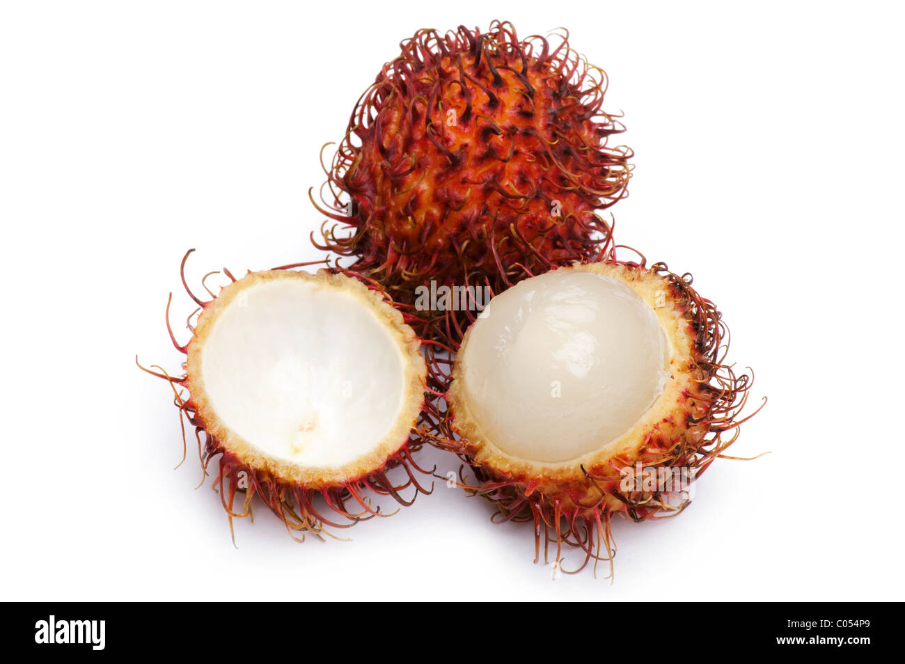 object on white - food Rambutan close up Stock Photo