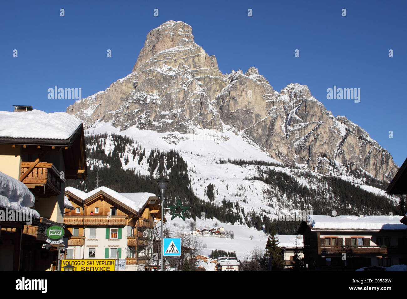 Corvara ski resort in the Italian Dolomite mountains Stock Photo Alamy