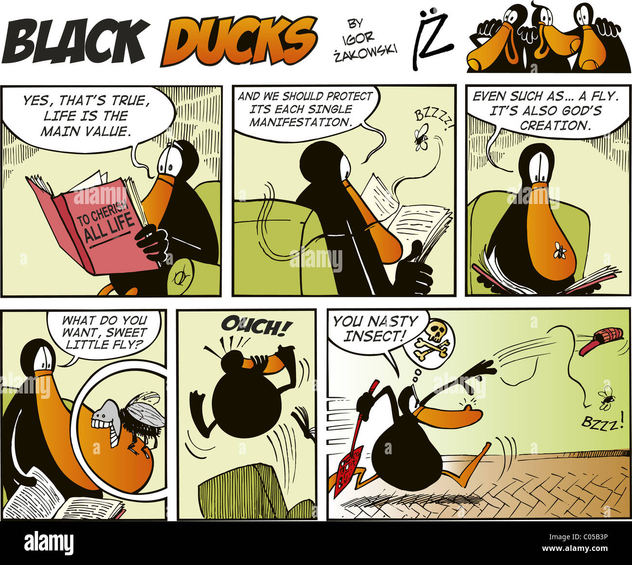 Black Ducks Comic Strip episode 36 Stock Photo