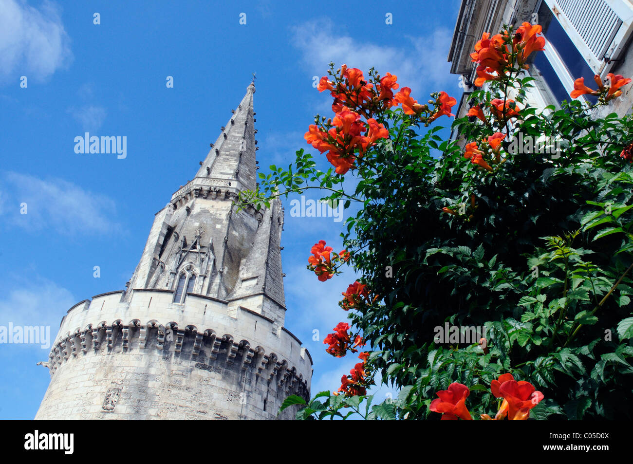 Tour de la lanterne tower at La Rochelle harbour Stock Photo