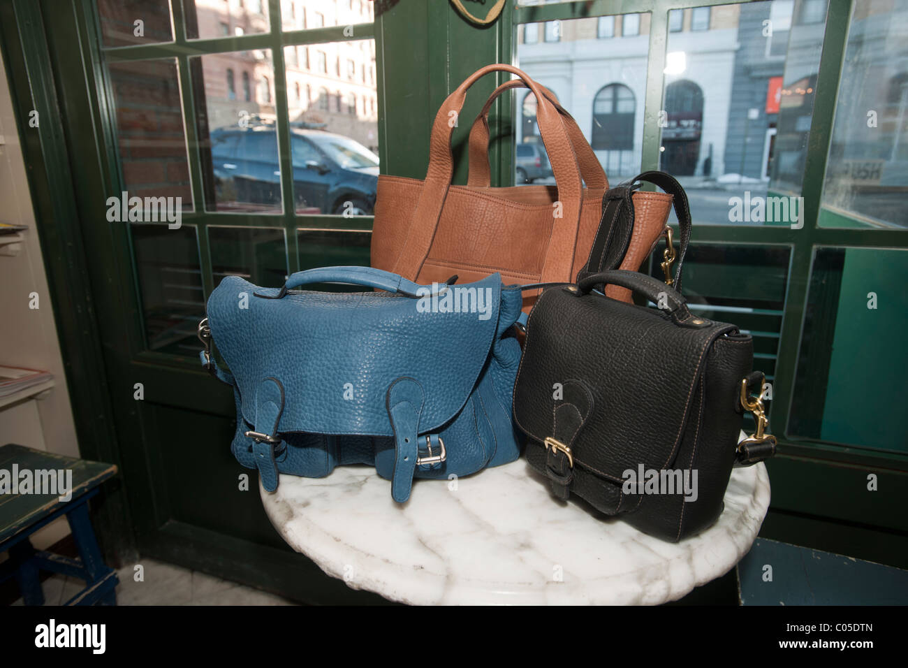 Breton tote bags in New York Stock Photo