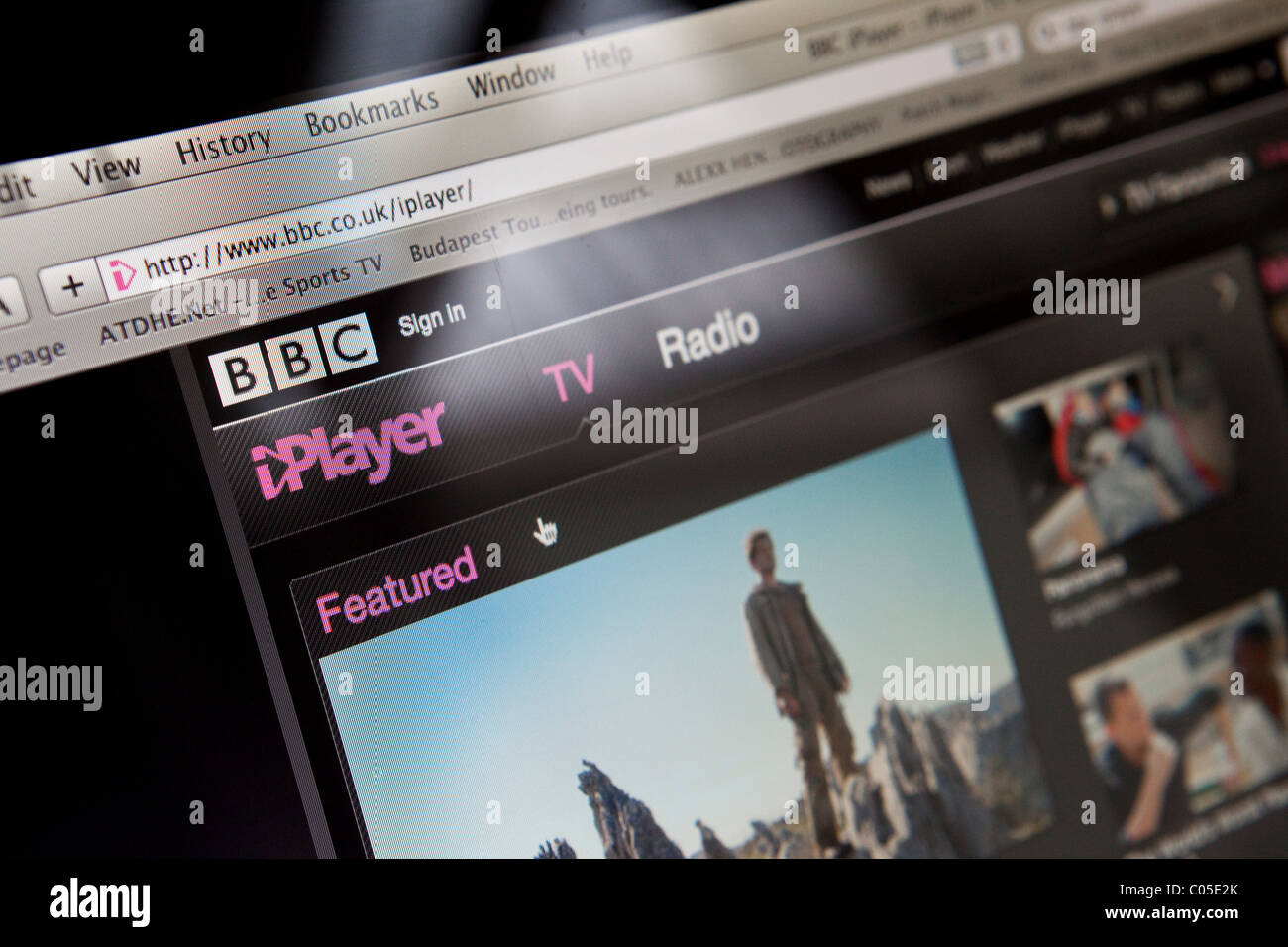 BBC IPlayer home page Stock Photo