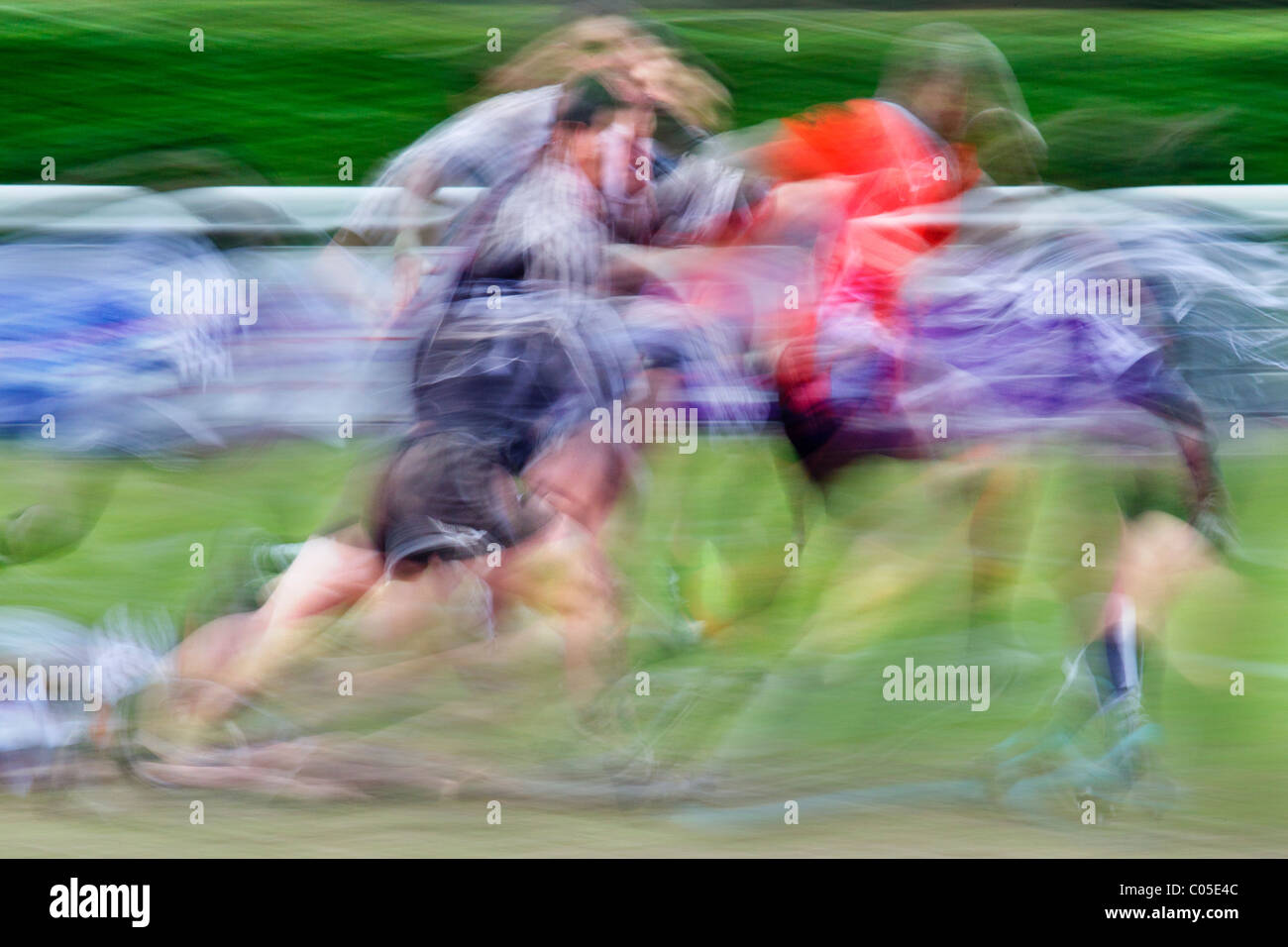 Rugby game action Stock Photo