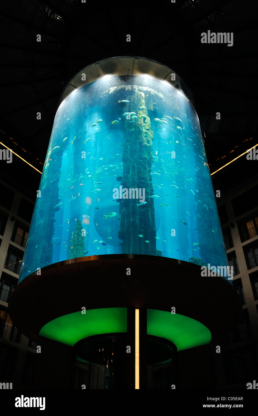 Fish aquarium at 5 stars Radisson SAS Hotel Berlin, the world's largest