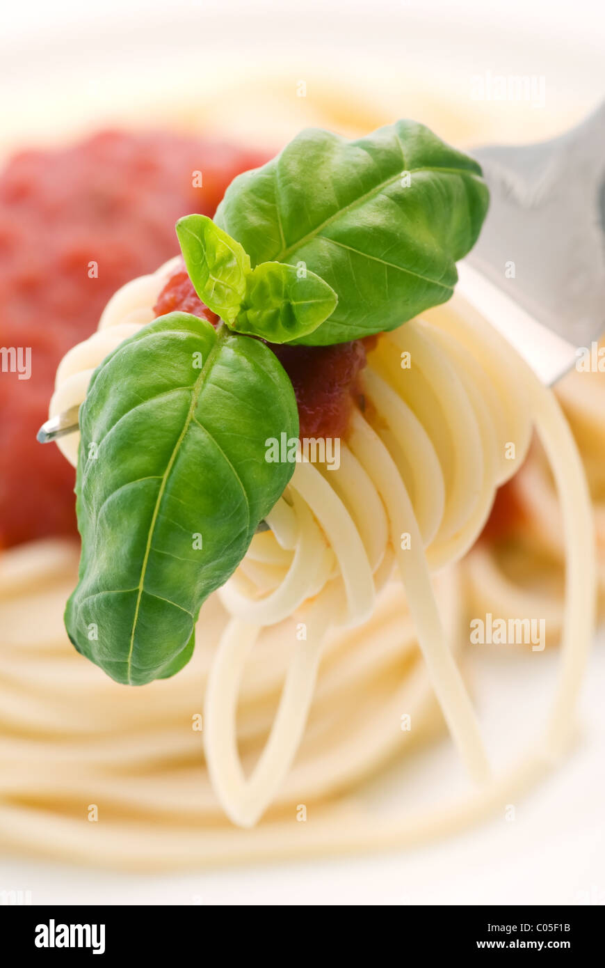 spaghetti with tomato sauce Stock Photo - Alamy