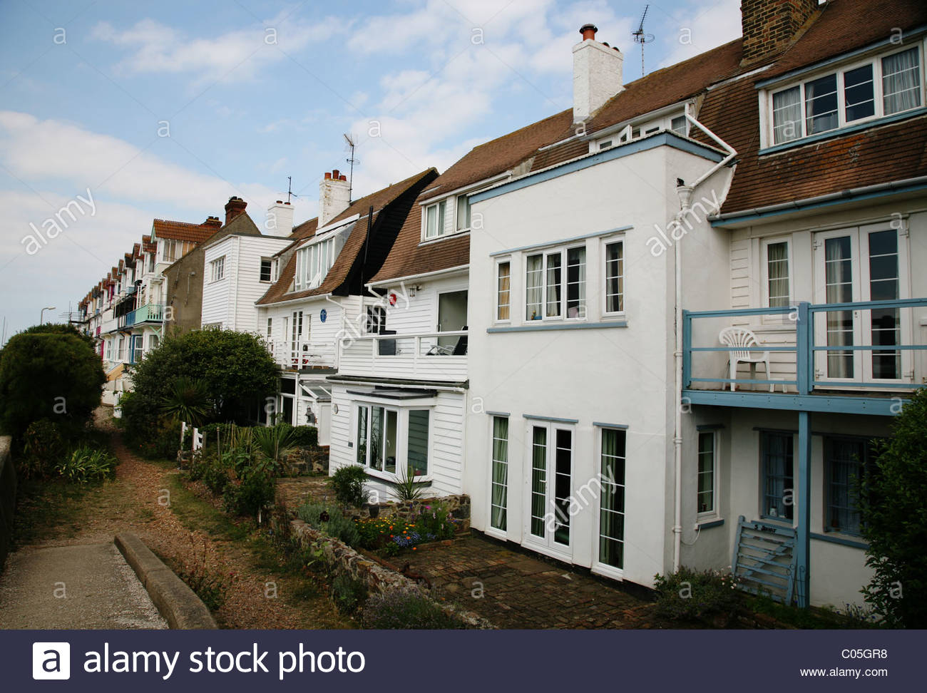 Seafront Houses Whitstable Stock Photos & Seafront Houses Whitstable