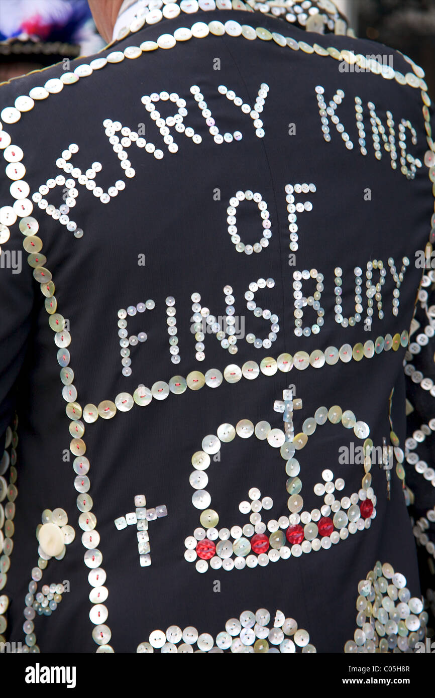 Pearly King of Finsbury at the New Years Day Parade London 2011 Stock Photo