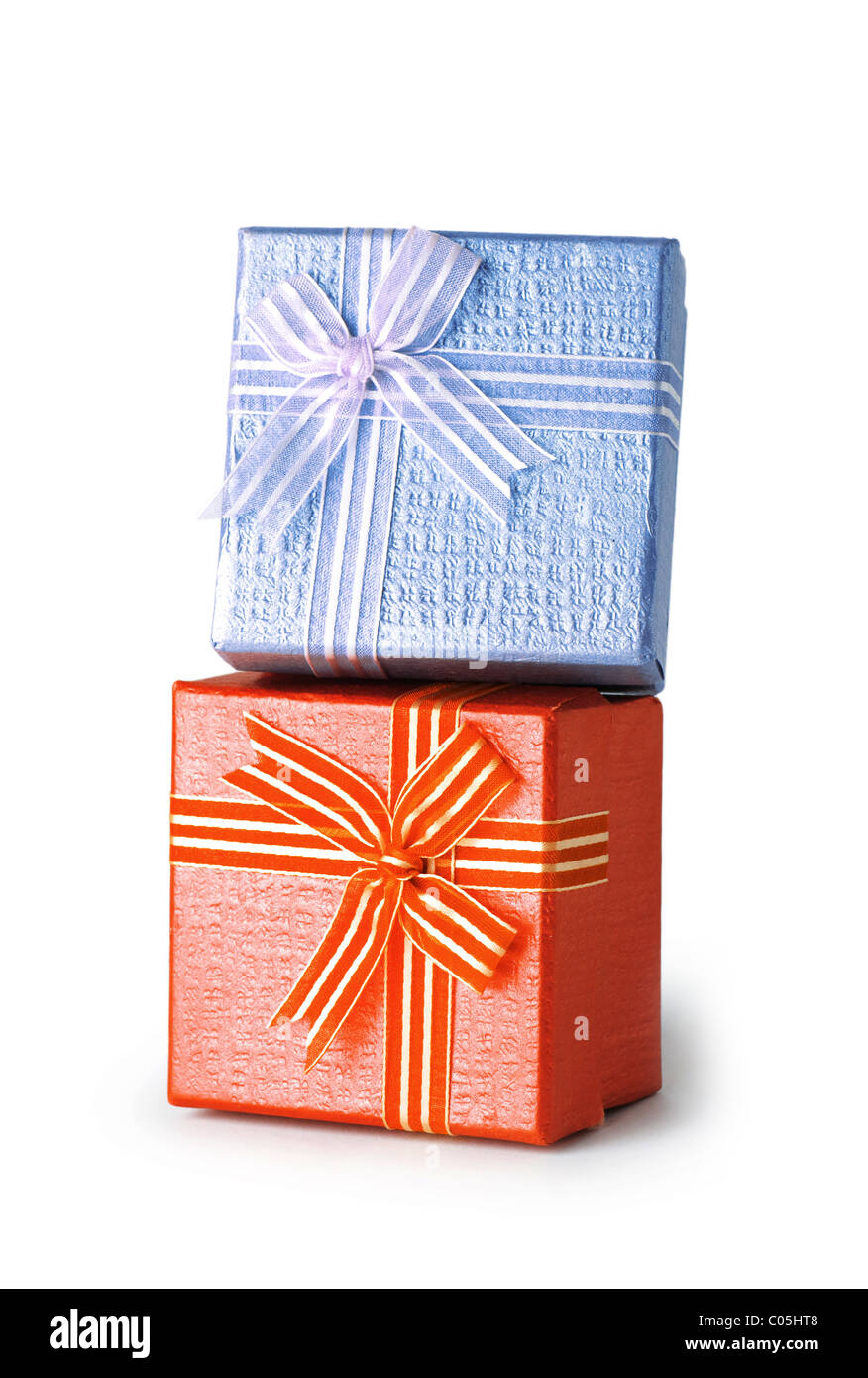 Gift boxes isolated on the white background Stock Photo - Alamy