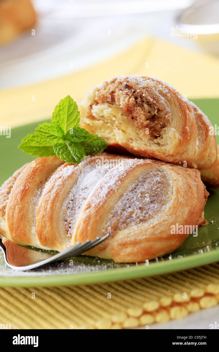Sweet puff pastry rolls with nut filling Stock Photo Alamy