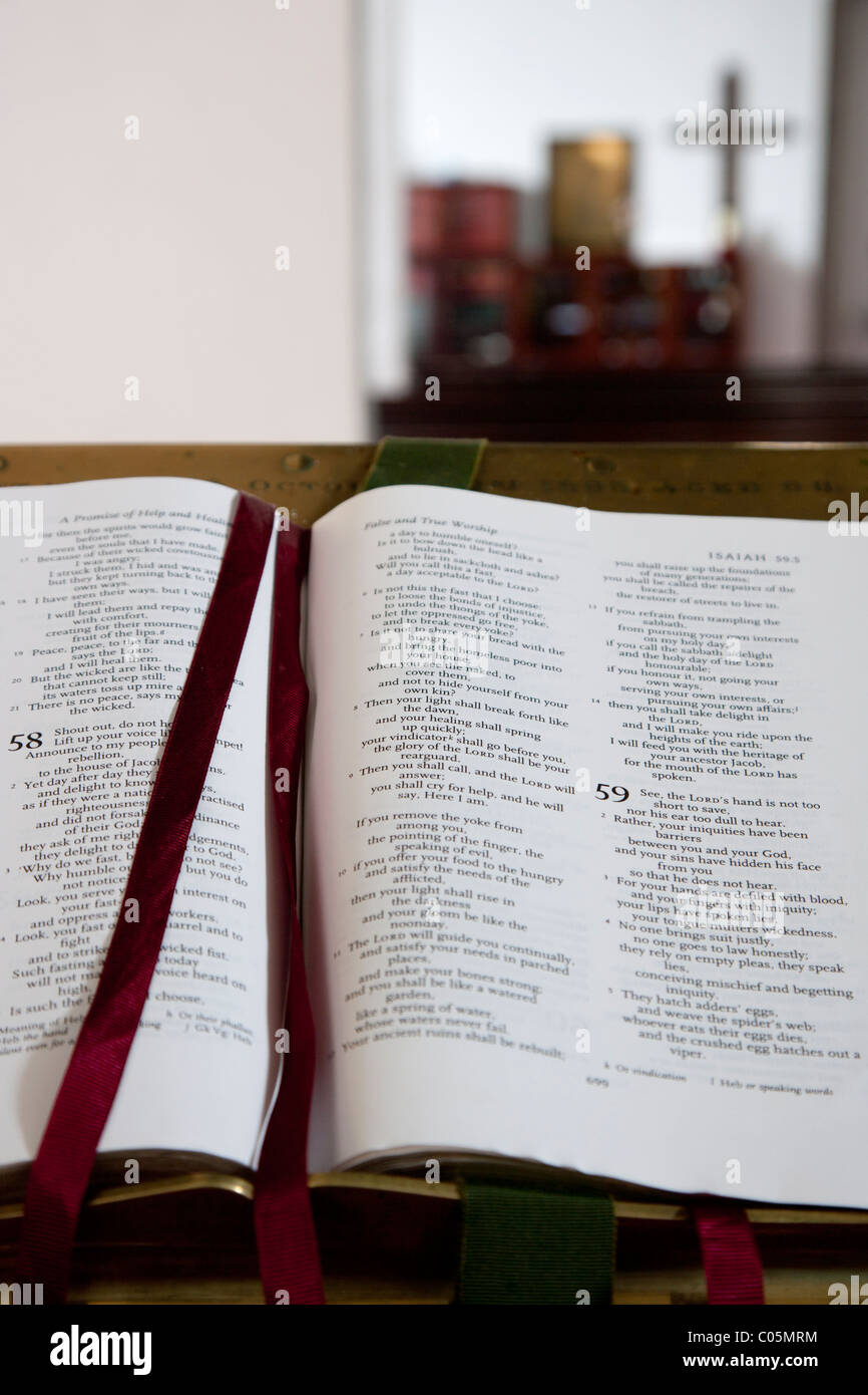 Bible on lectern, Anglican Church of Ireland, Adare County Limerick Stock Photo