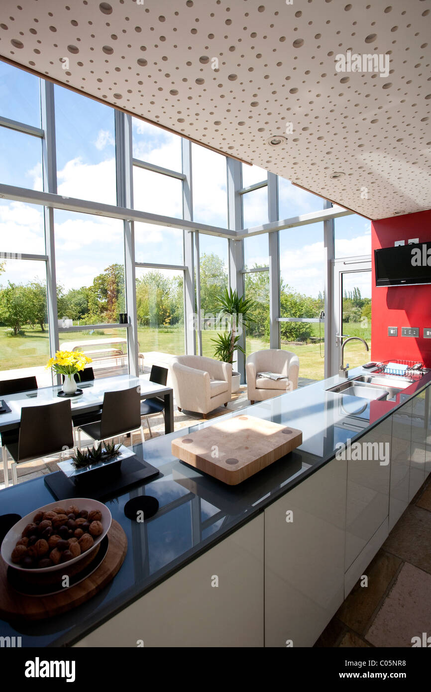 Open Plan Kitchen and Dining Area The Sliding House Suffolk England