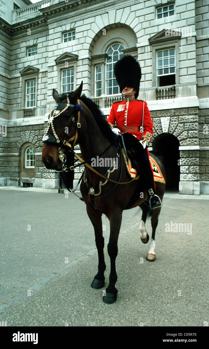 Scots Guard and horse, Horse Guards Parade Stock Photo Alamy