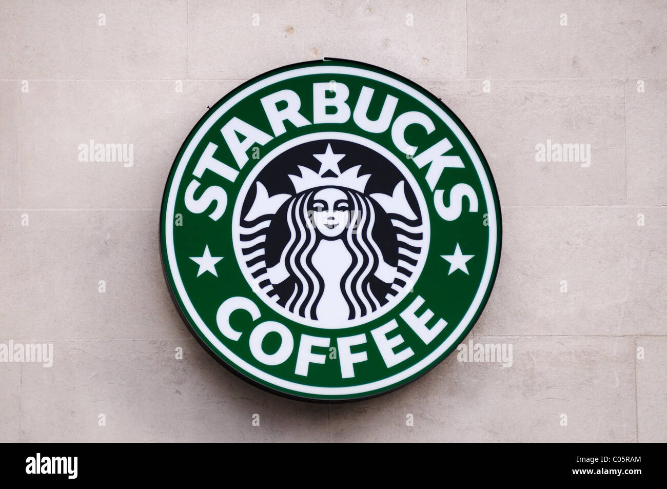 Starbucks Coffee symbol logo, London, England, Uk Stock Photo