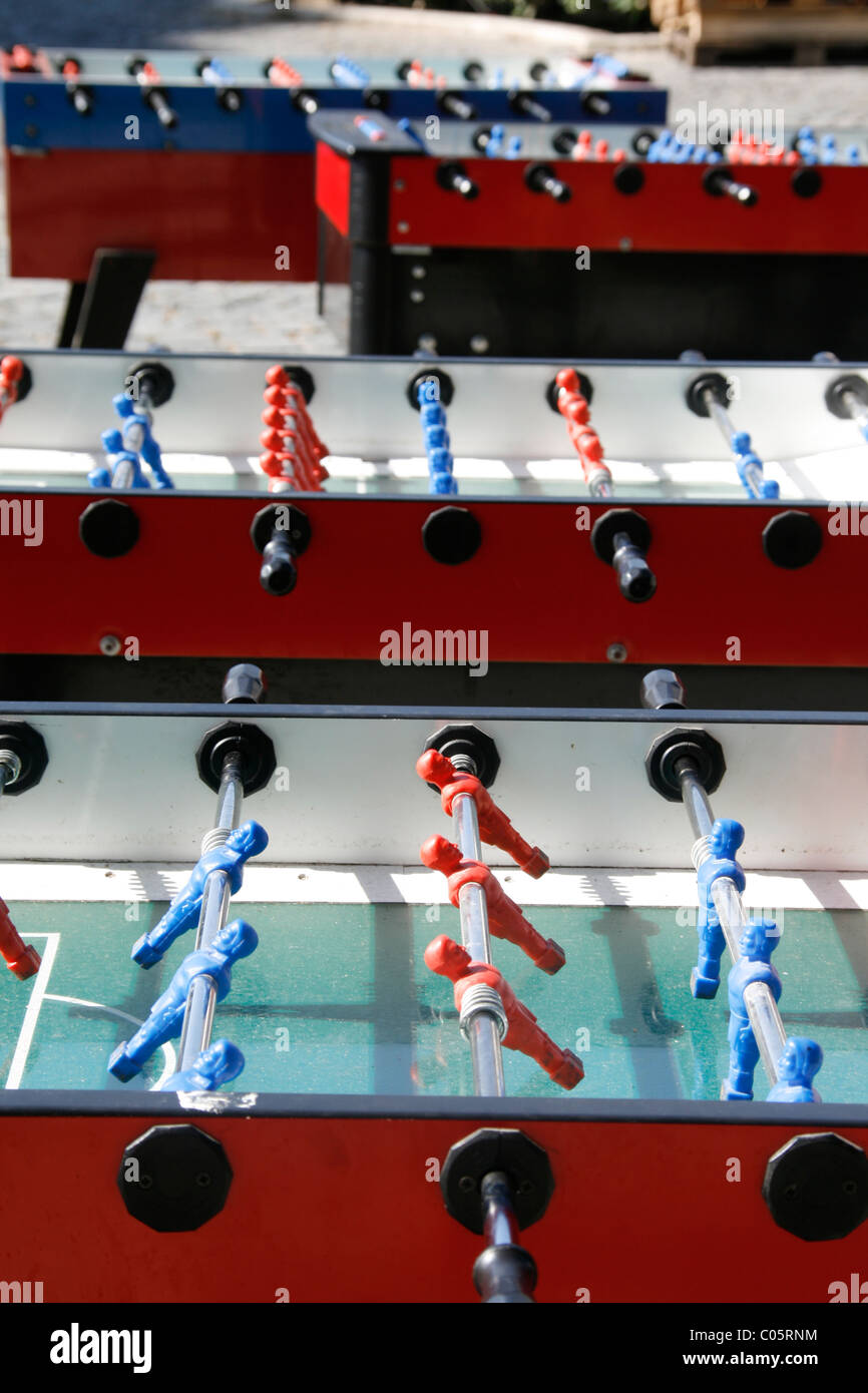table football game tables outdoors Stock Photo Alamy