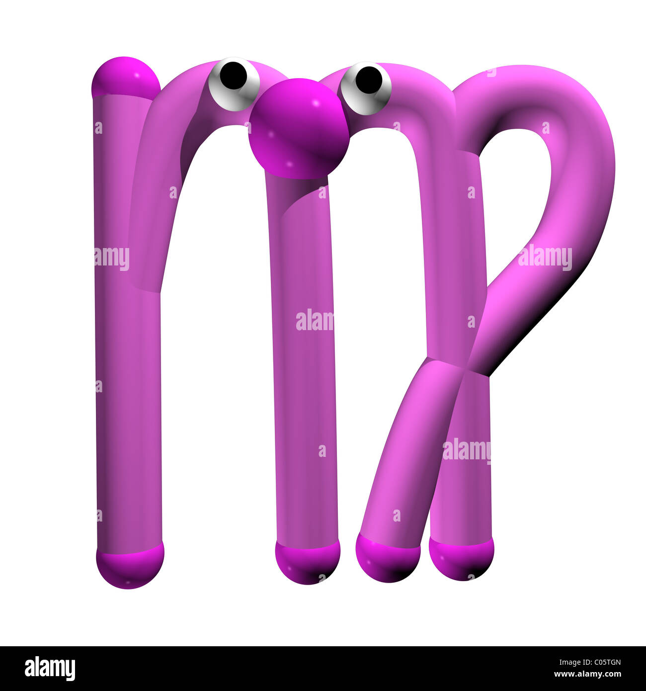 Female pink zodiac signs, the front view, 3d, it is isolated. Virgo