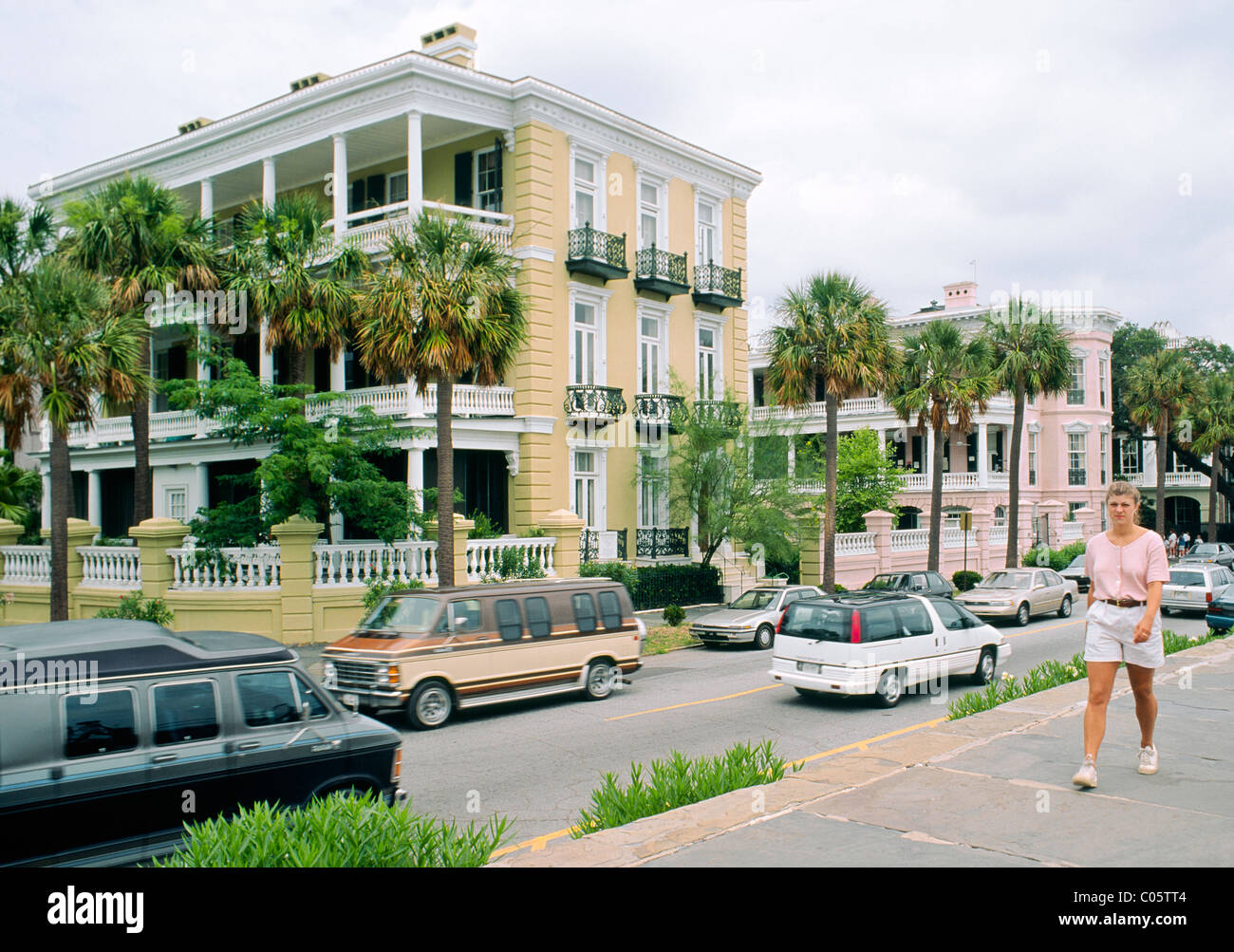 Charleston, South Carolina, USA. Old historic traditional town houses
