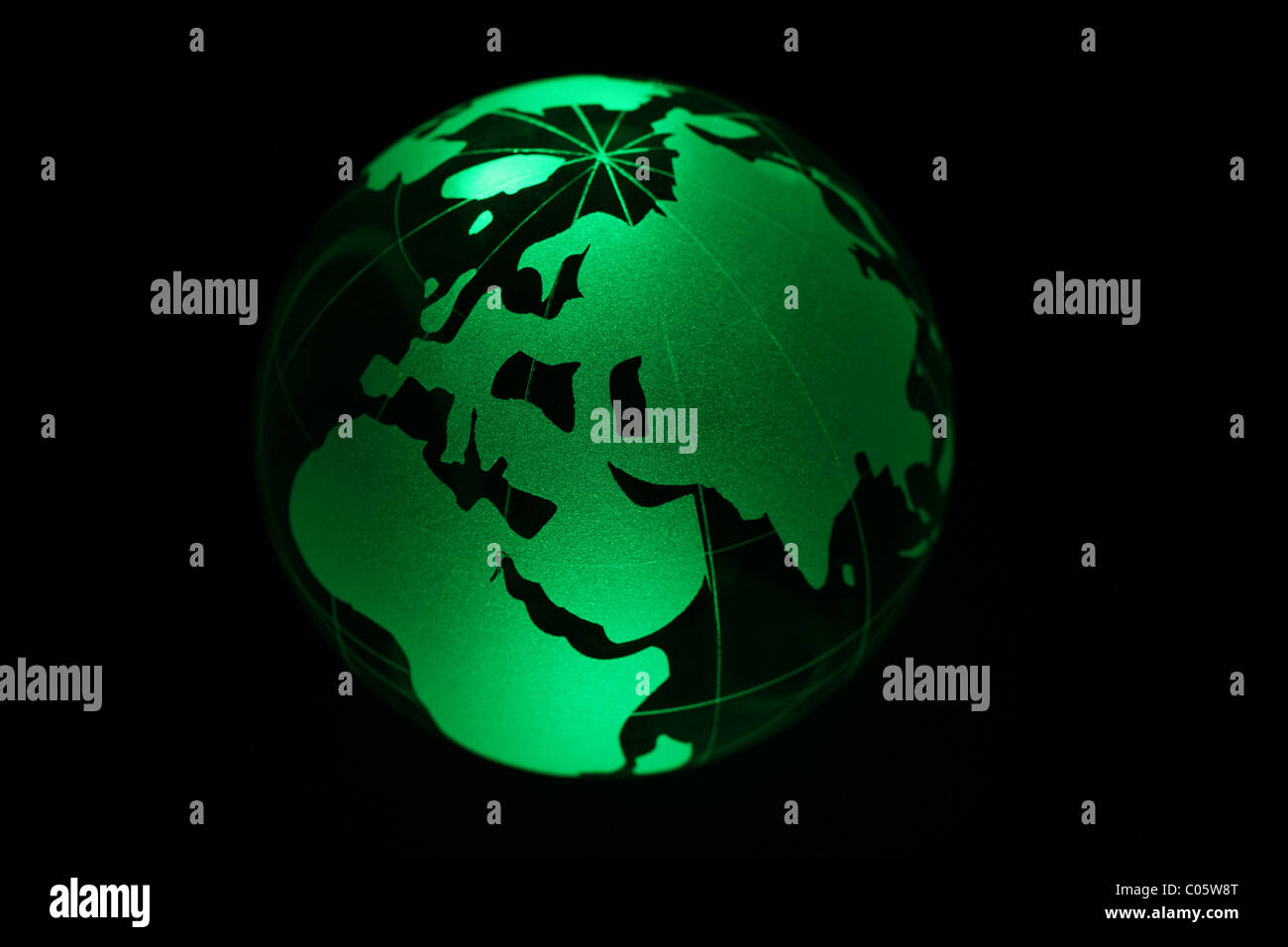 Earth planet,Green globe for background Stock Photo